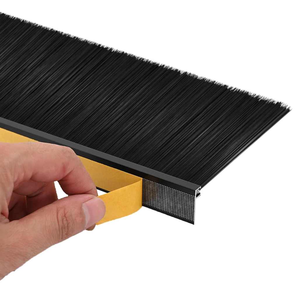 Selvklæbende dørbørstetætninger 6 stk. 100 cm Aluminiumlegering