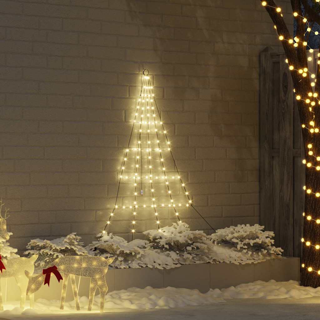 LED Juletræ med jordsøjler Varm hvid 182 cm Metal