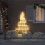 LED Juletræ med jordsøjler Varm hvid 182 cm Metal
