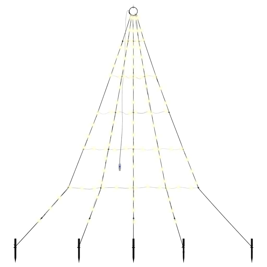 LED Juletræ med jordsøjler Varm hvid 182 cm Metal