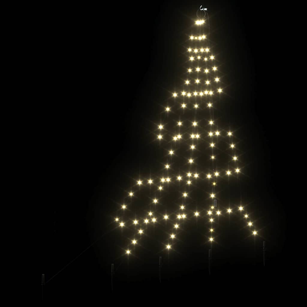 LED Juletræ med jordsøjler Varm hvid 182 cm Metal