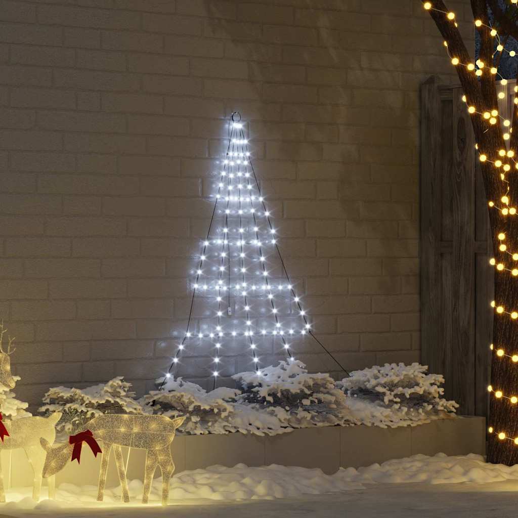 LED Juletræ med jordsøjler Kold hvid 182 cm Metal