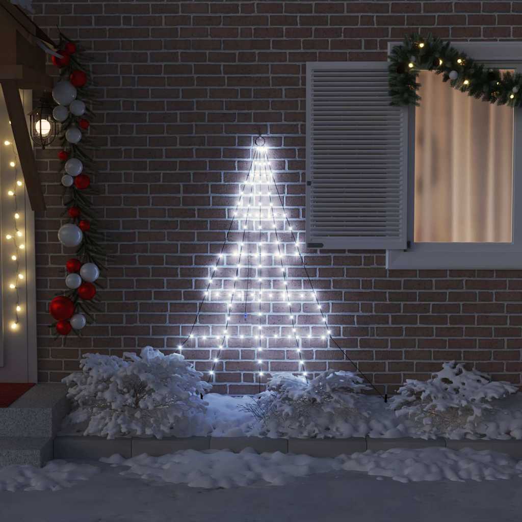 LED Juletræ med jordsøjler Kold hvid 182 cm Metal