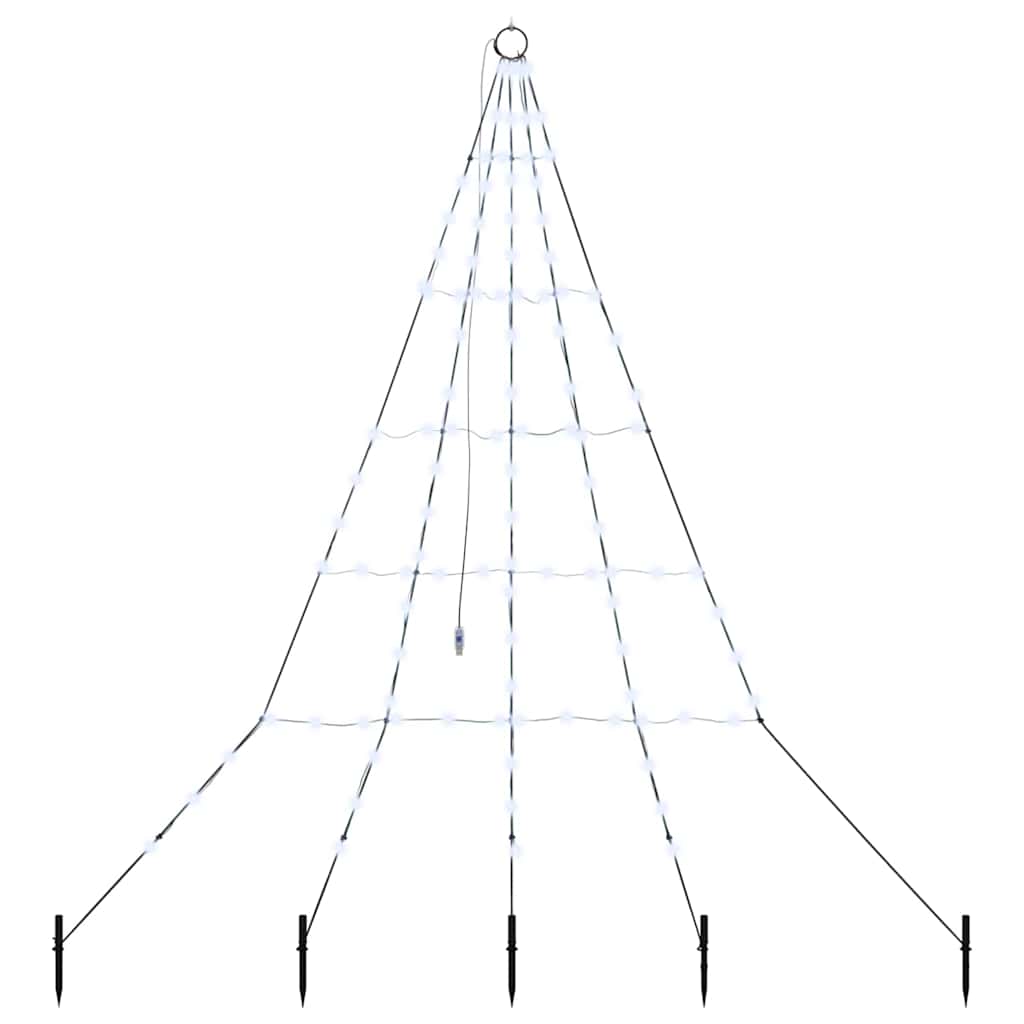 LED Juletræ med jordsøjler Kold hvid 182 cm Metal
