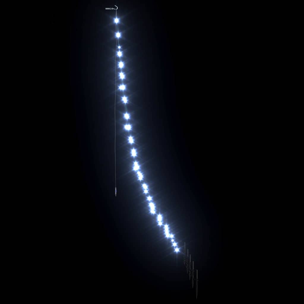 LED Juletræ med jordsøjler Kold hvid 182 cm Metal