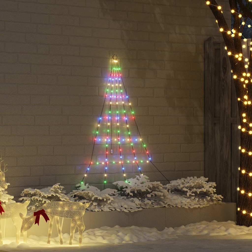 LED Juletræ med jordsøjler Flerfarvet 182 cm Metal