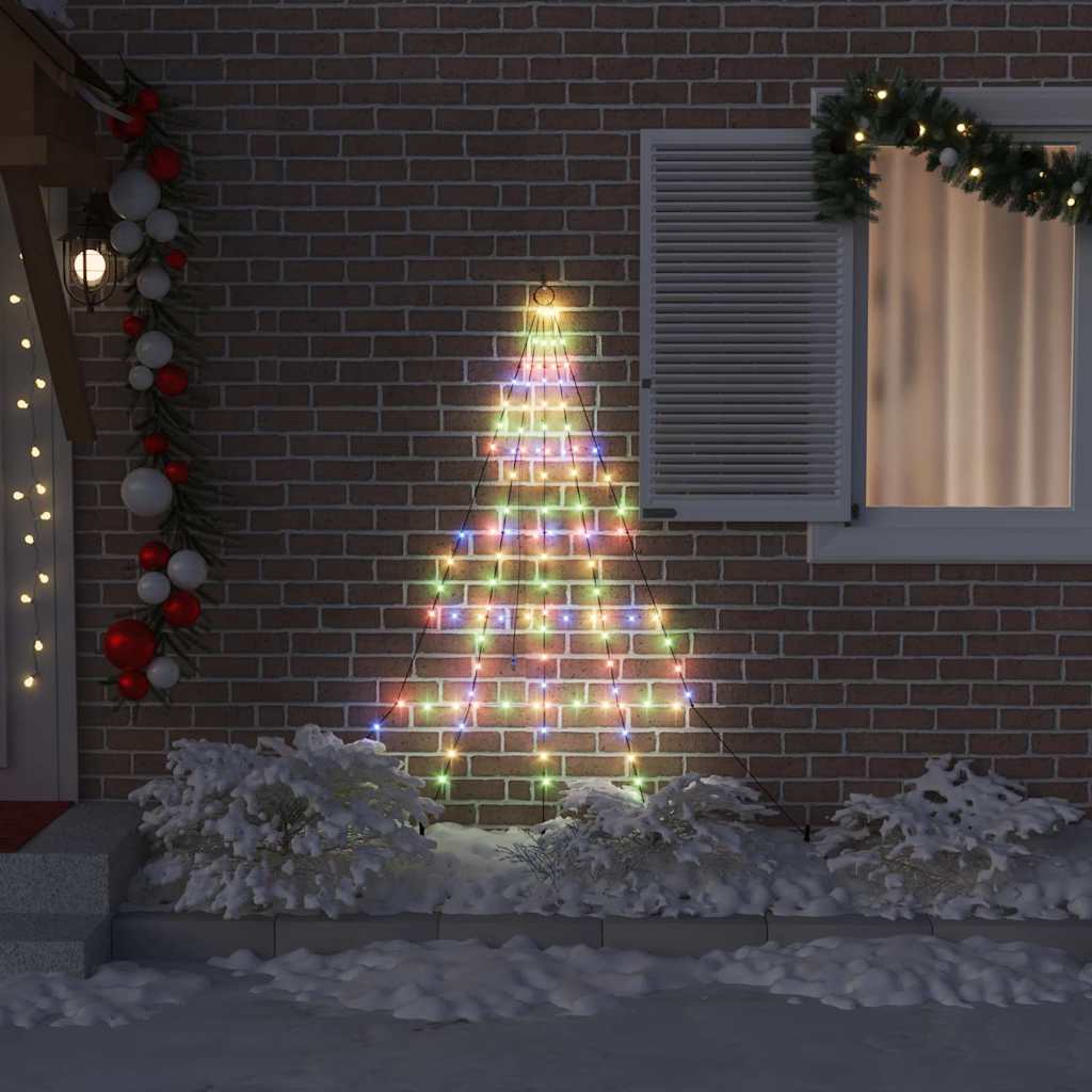 LED Juletræ med jordsøjler Flerfarvet 182 cm Metal