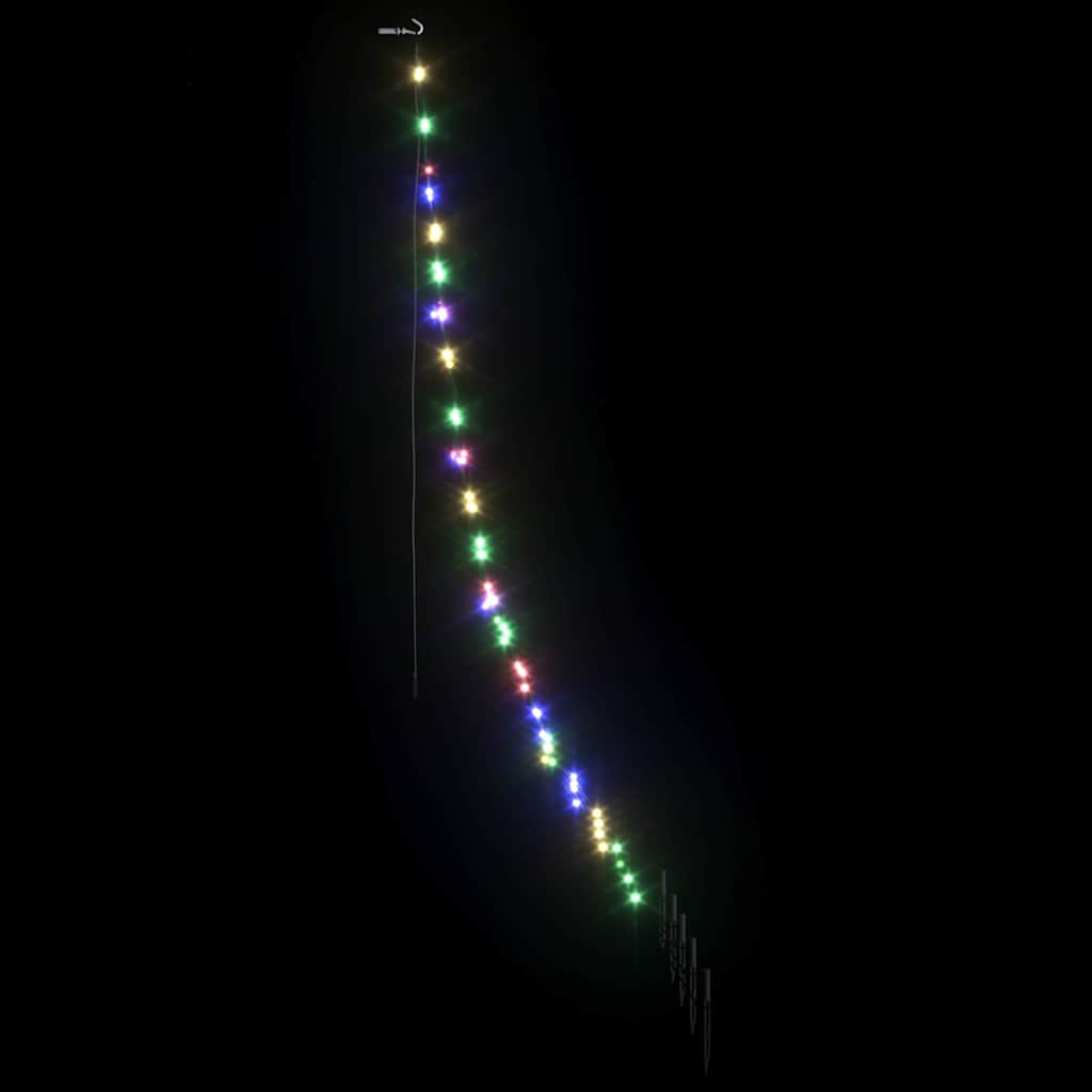 LED Juletræ med jordsøjler Flerfarvet 182 cm Metal