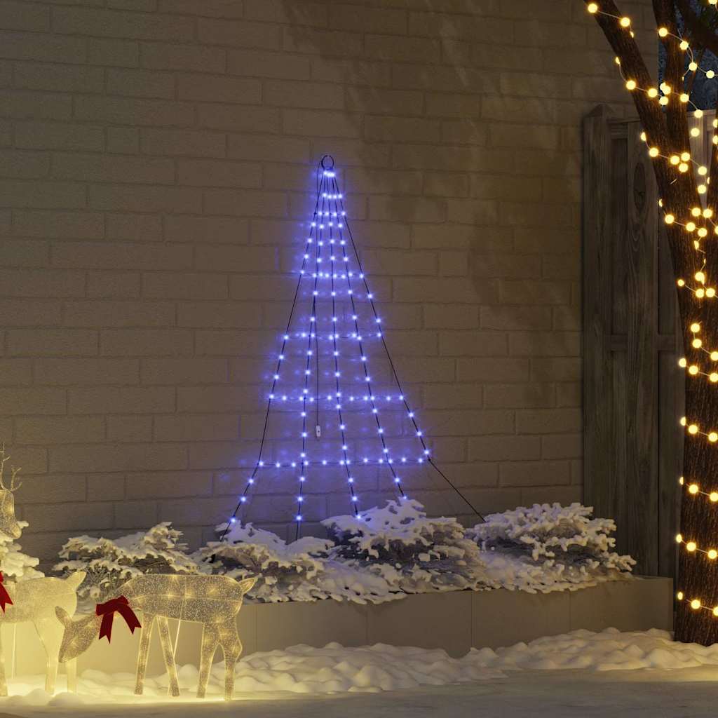 LED Juletræ med jordsøjler Blå 182 cm Metal