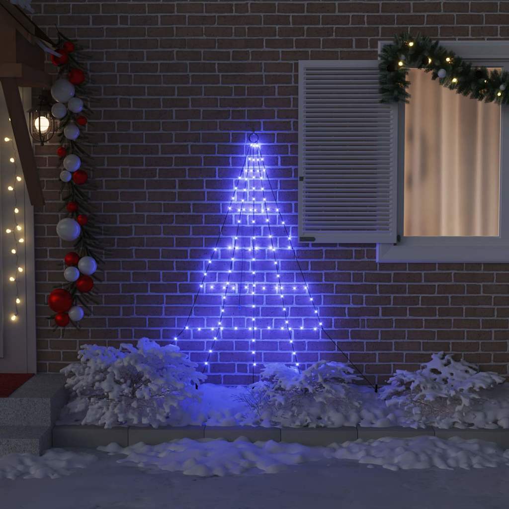 LED Juletræ med jordsøjler Blå 182 cm Metal