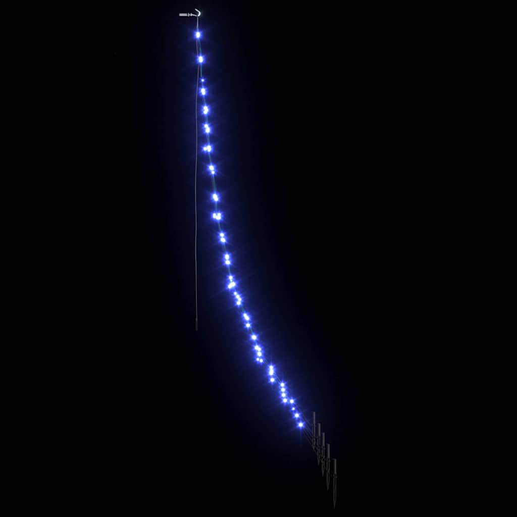LED Juletræ med jordsøjler Blå 182 cm Metal