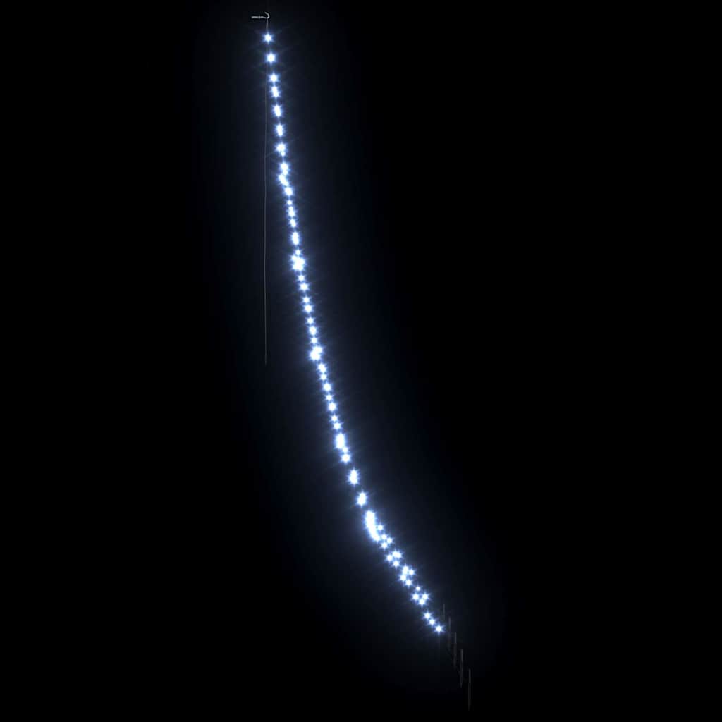 LED Juletræ med jordsøjler Kold hvid 306 cm Metal