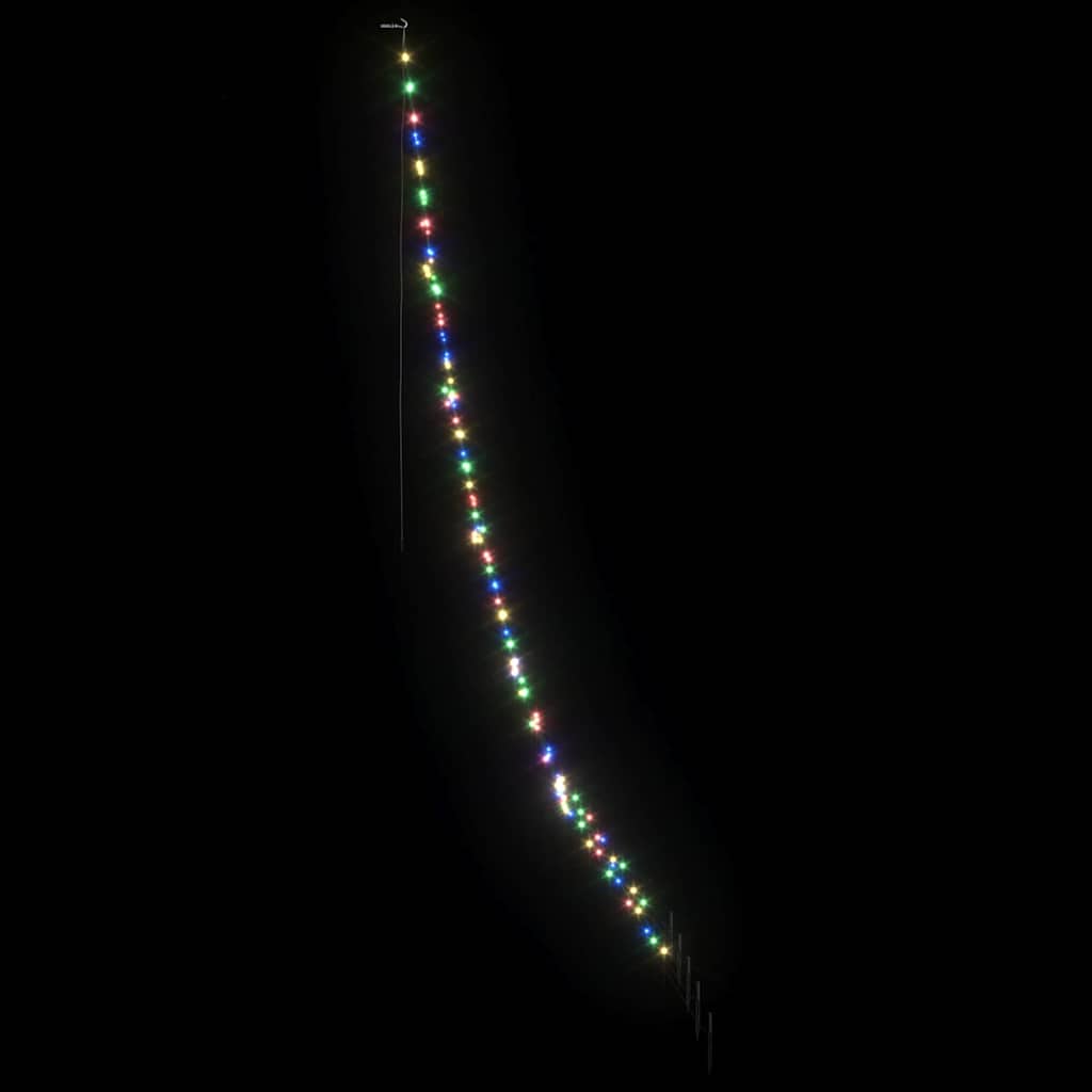 LED Juletræ med jordsøjler Flerfarvet 306 cm Metal
