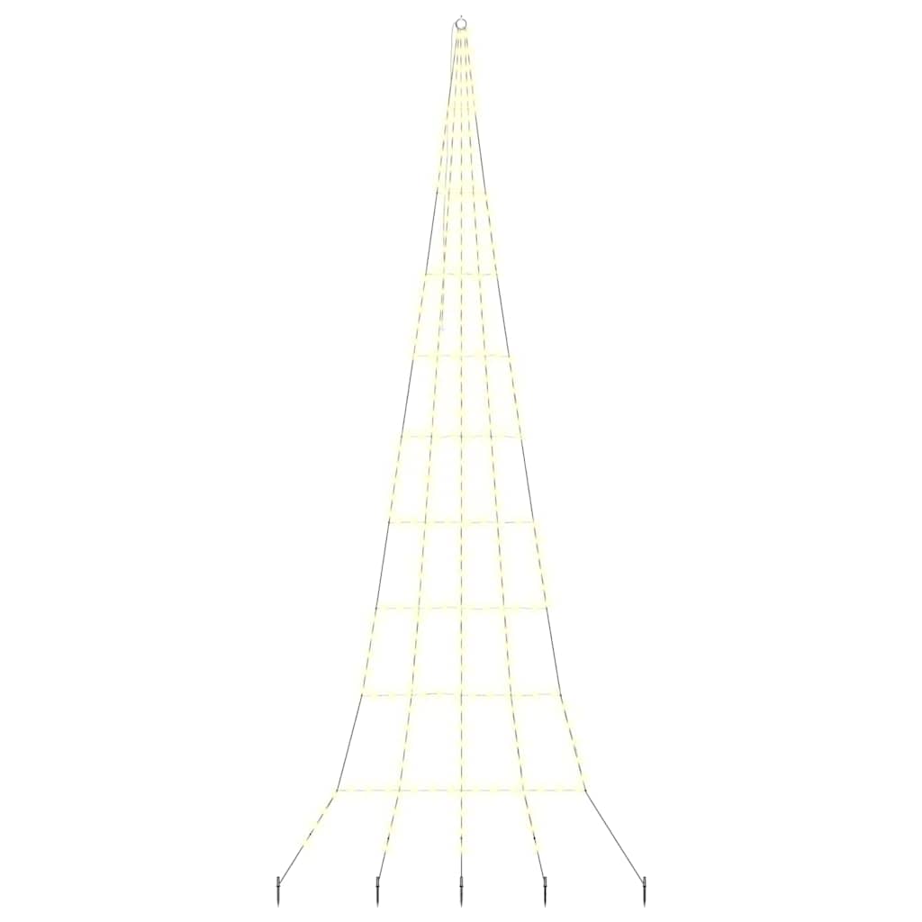 LED Juletræ med jordsøjler Varm hvid 511 cm Metal