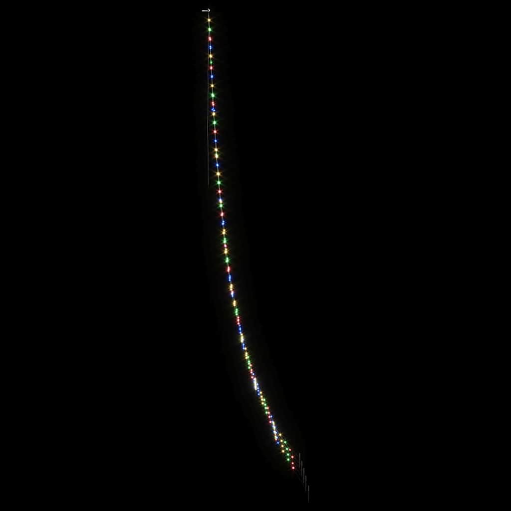LED Juletræ med jordsøjler Flerfarvet 511 cm Metal