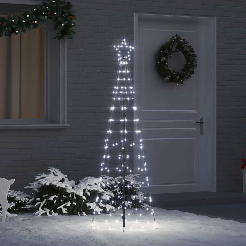 LED Juletræ med jordsøjler Kold hvid 250 cm Jern