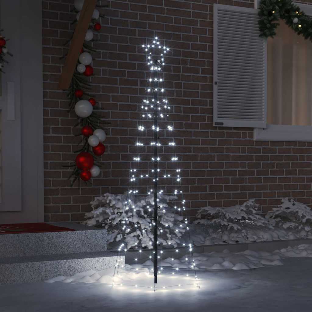 LED Juletræ med jordsøjler Kold hvid 250 cm Jern