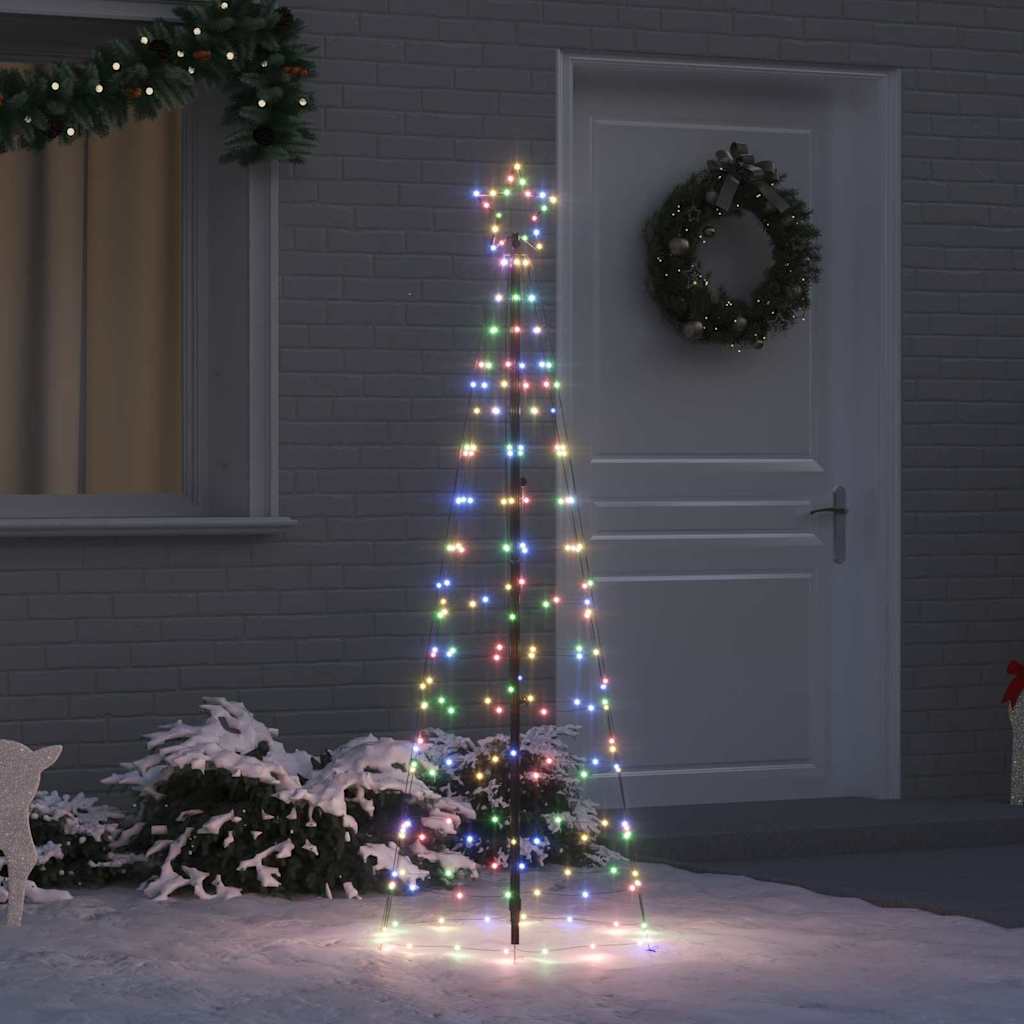 LED Juletræ med jordsøjler Flerfarvet 250 cm Jern