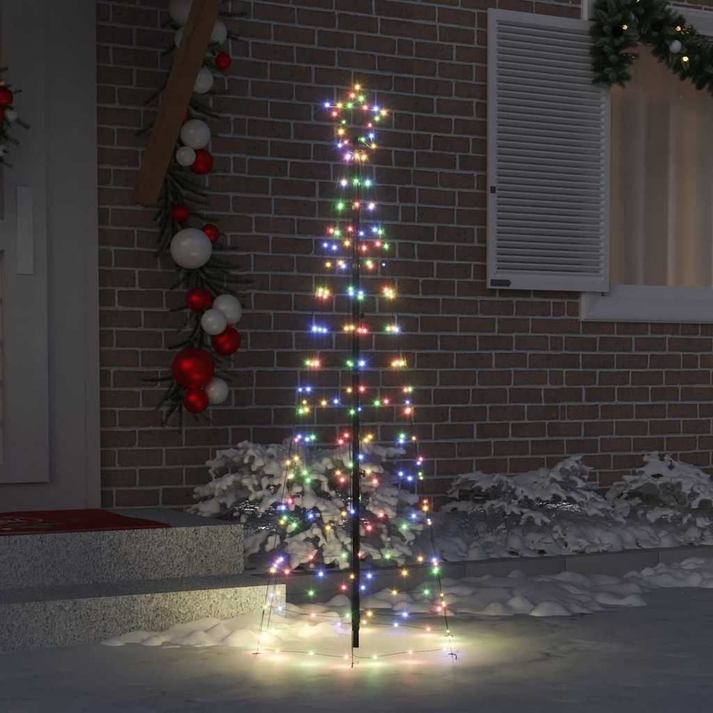 LED Juletræ med jordsøjler Flerfarvet 250 cm Jern