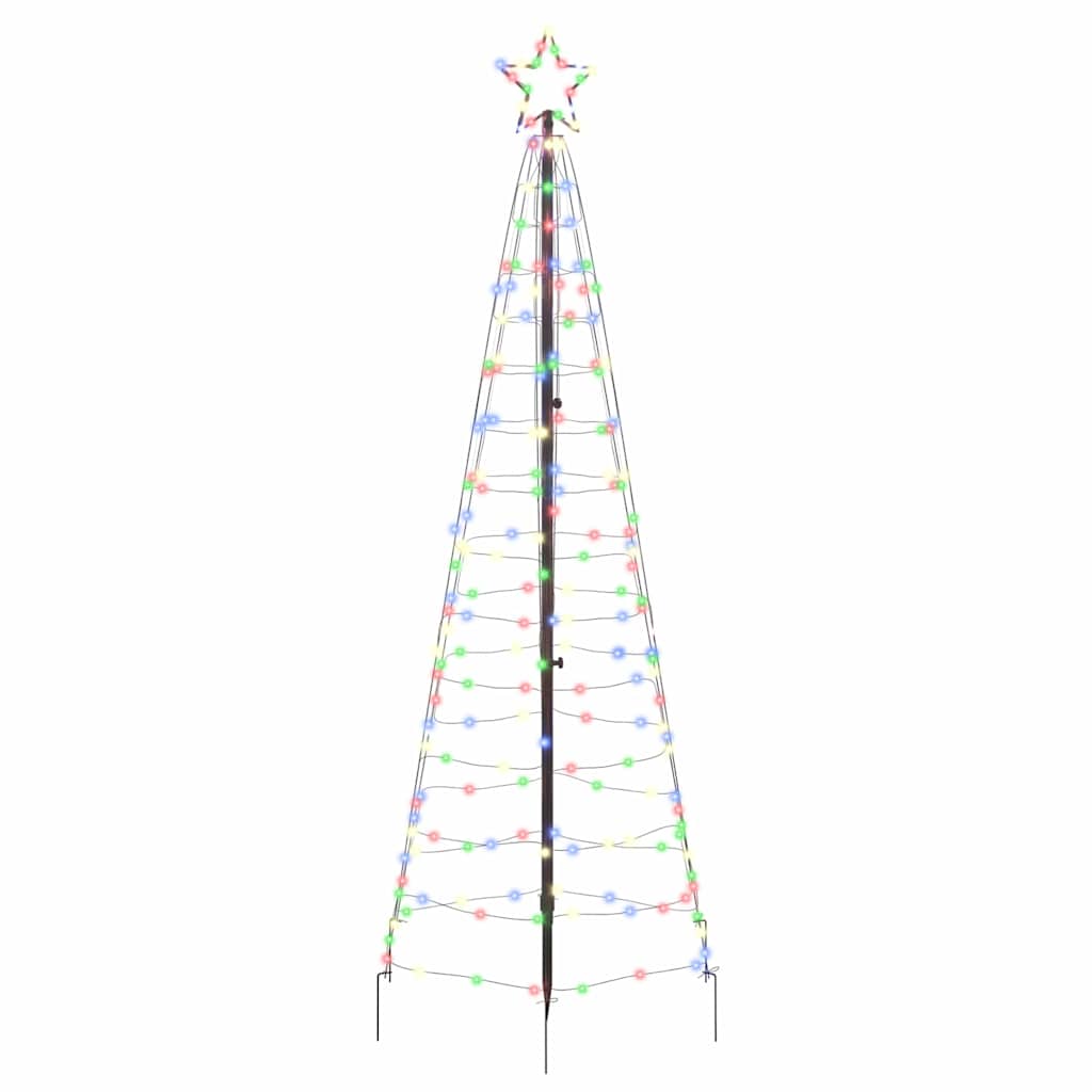 LED Juletræ med jordsøjler Flerfarvet 250 cm Jern