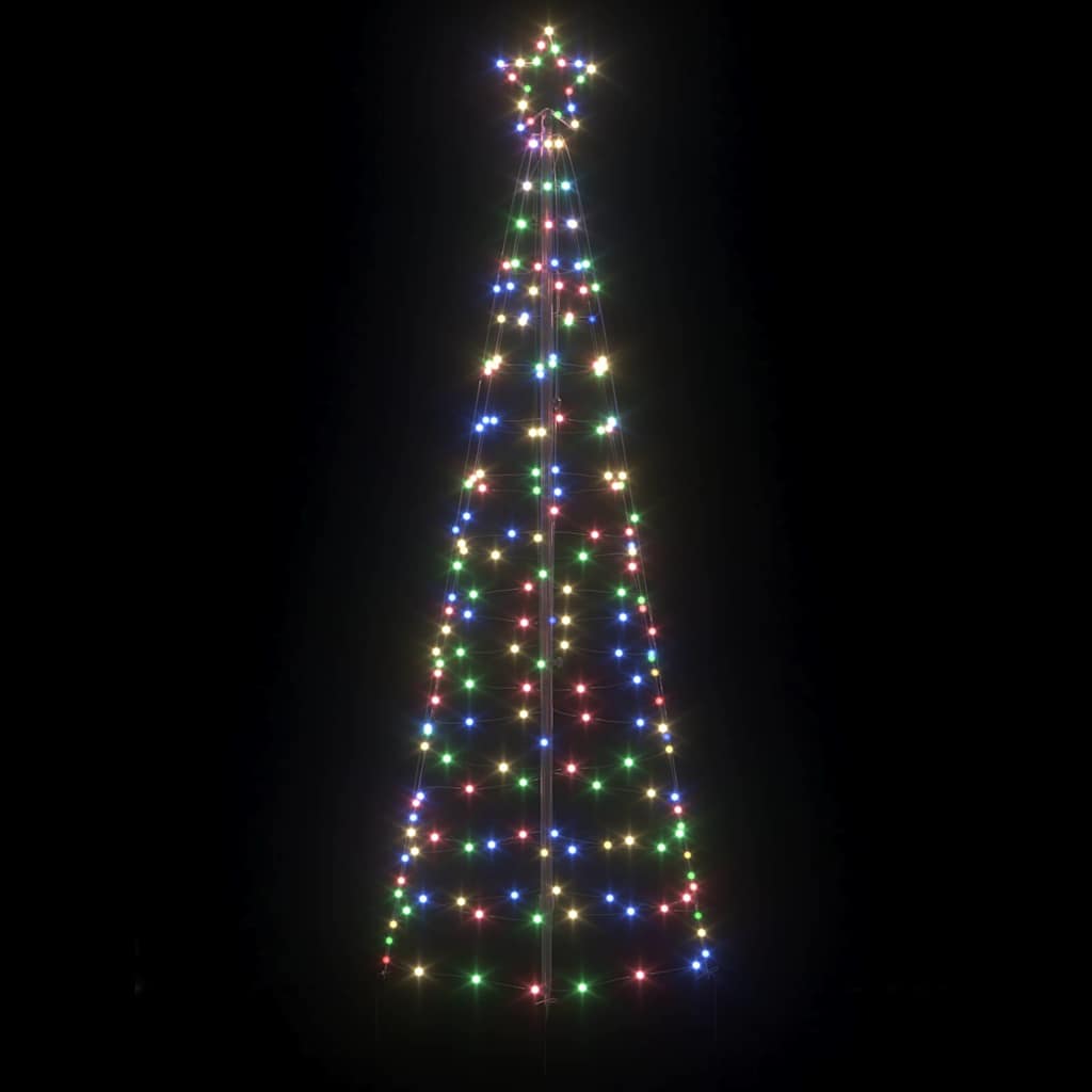 LED Juletræ med jordsøjler Flerfarvet 250 cm Jern