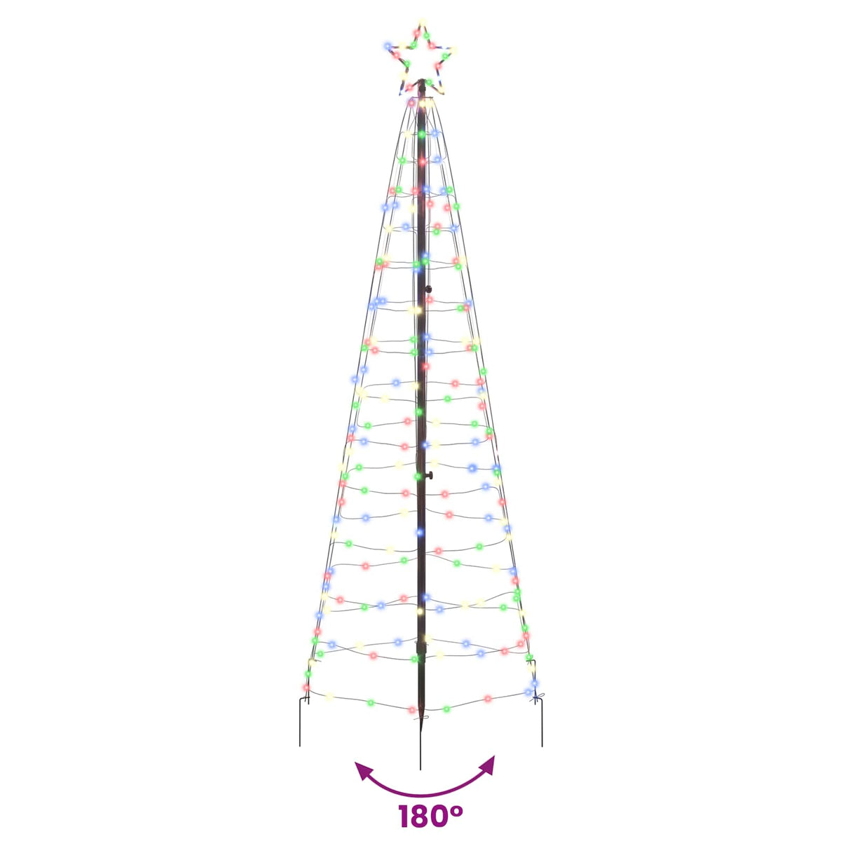 LED Juletræ med jordsøjler Flerfarvet 250 cm Jern