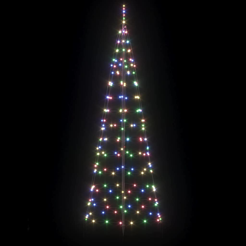 LED Juletræ med jordsøjler Flerfarvet 250 cm Jern