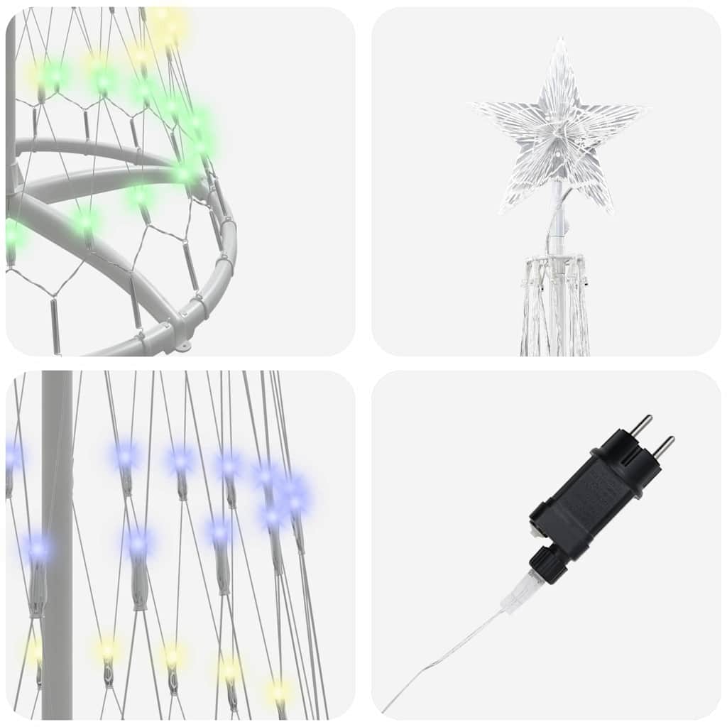 LED juletræ Flerfarvet 250 cm Metal