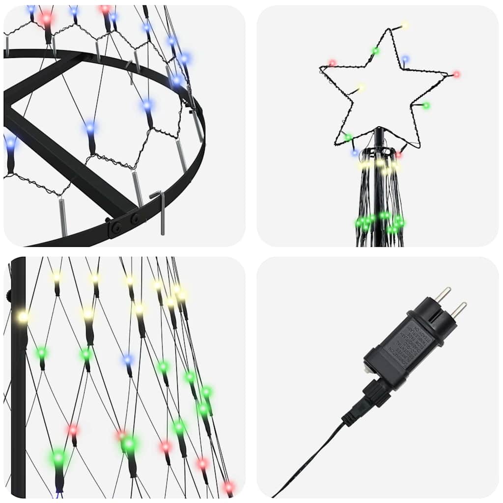 LED juletræ Flerfarvet 184,5 cm Metal