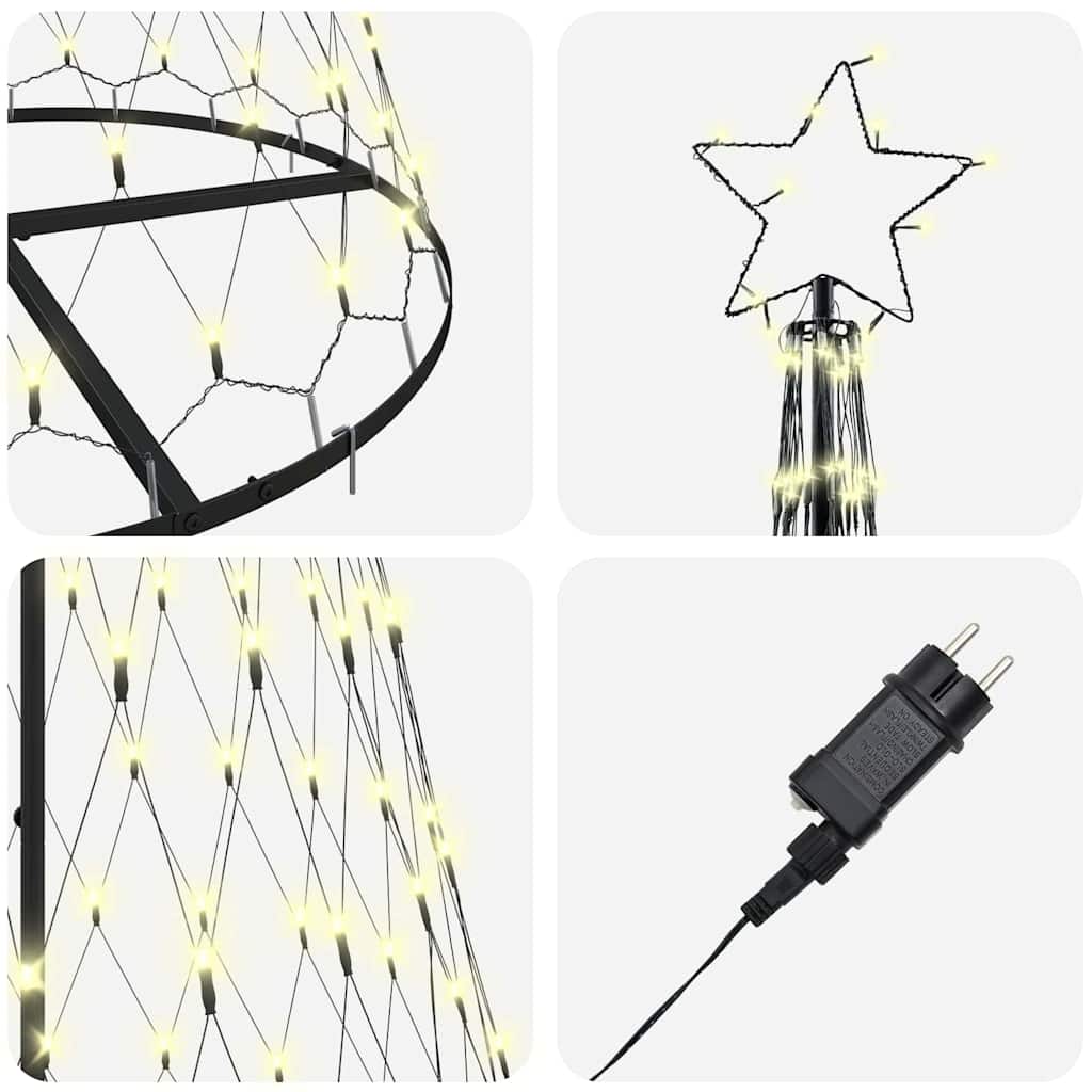 LED juletræ Varm hvid 250 cm Metal