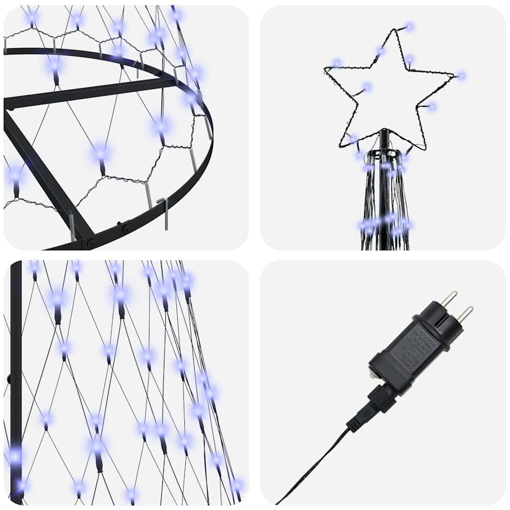 LED juletræ Blå 250 cm Metal