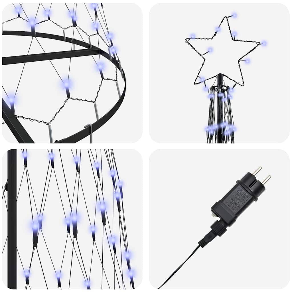 LED juletræ Blå 302,5 cm Metal