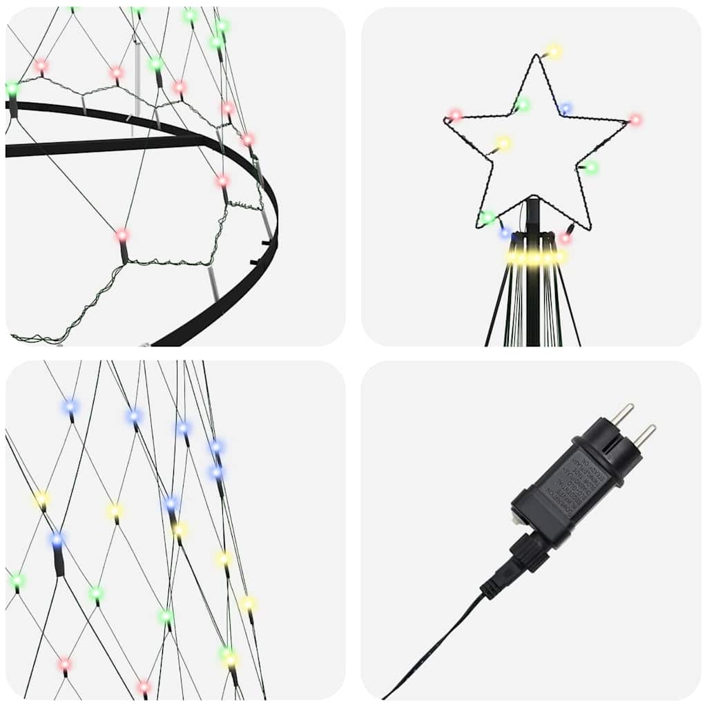 LED juletræ Flerfarvet 399 cm Metal