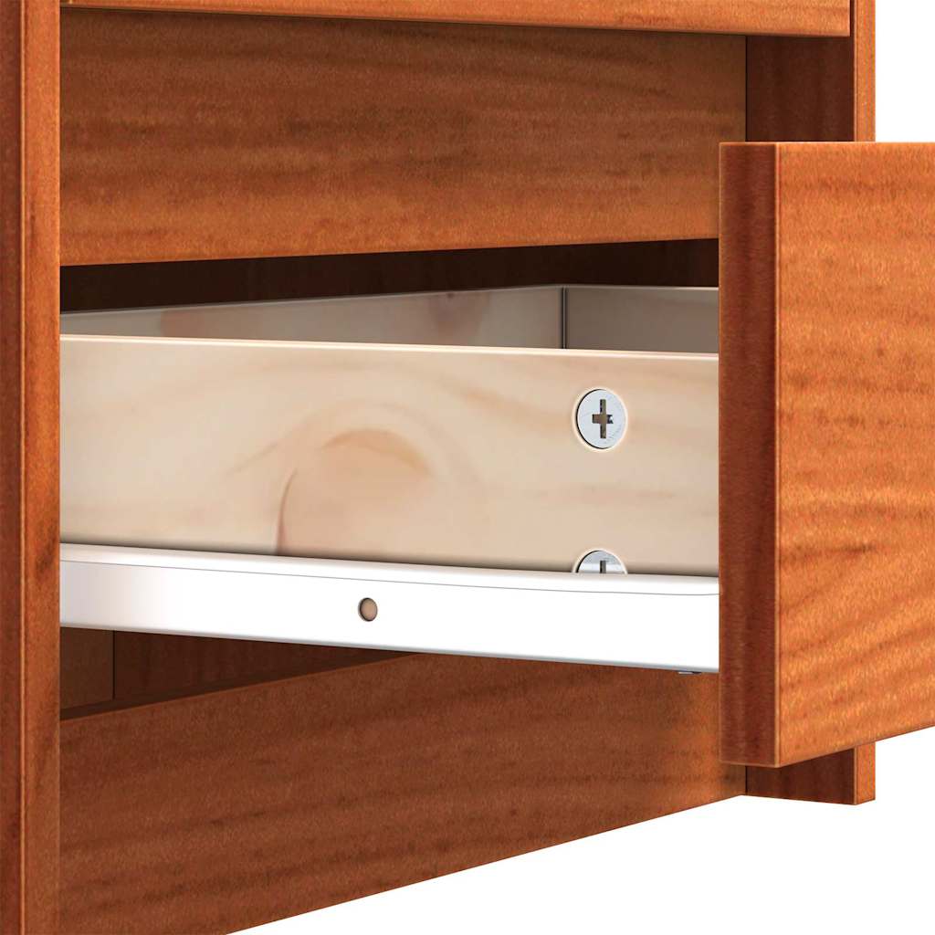 Sengeborde Voks brun 40 x 30.5 x 35.5 cm Fyrretræ