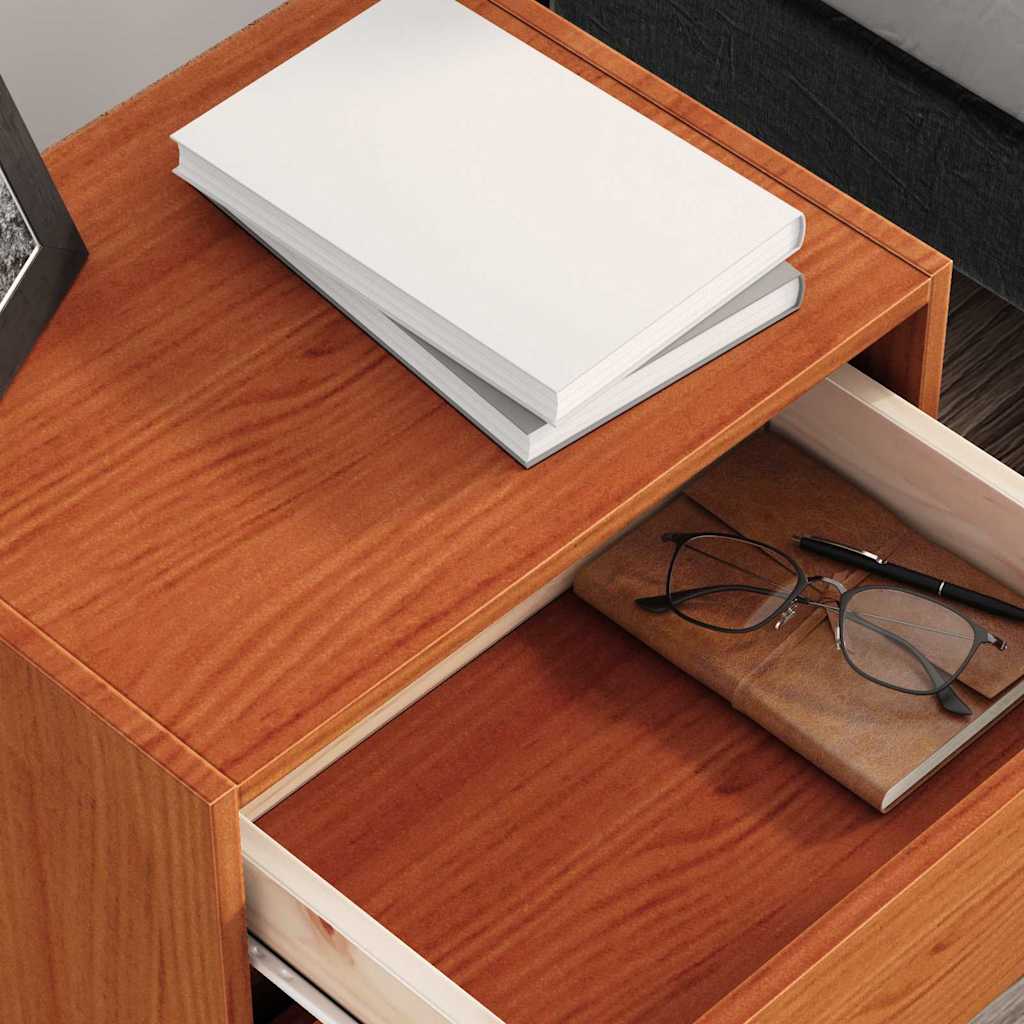 Sengeborde Voks brun 40 x 30.5 x 35.5 cm Fyrretræ