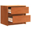 Sengeborde Voks brun 40 x 30.5 x 35.5 cm Fyrretræ