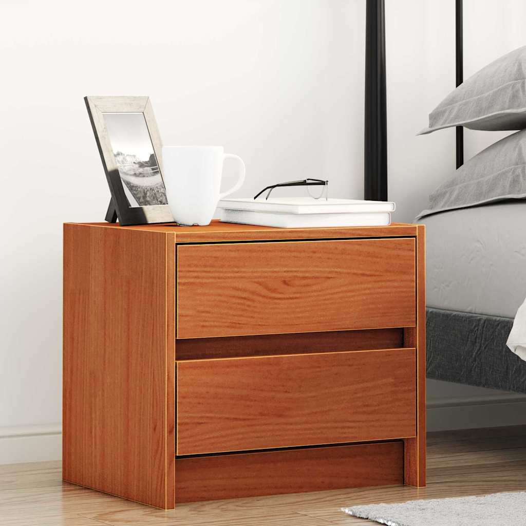 Sengeborde 2 stk. Voks brun 40 x 30.5 x 35.5 cm Fyrretræ