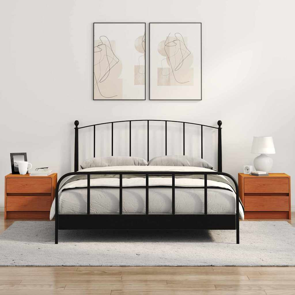 Sengeborde 2 stk. Voks brun 40 x 30.5 x 35.5 cm Fyrretræ