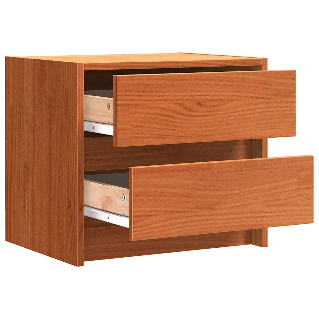 Sengeborde 2 stk. Voks brun 40 x 30.5 x 35.5 cm Fyrretræ