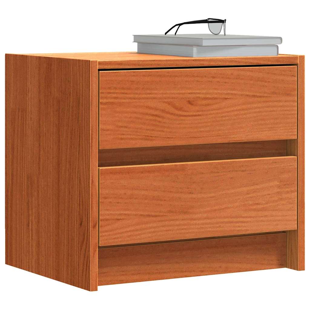Sengeborde 2 stk. Voks brun 40 x 30.5 x 35.5 cm Fyrretræ