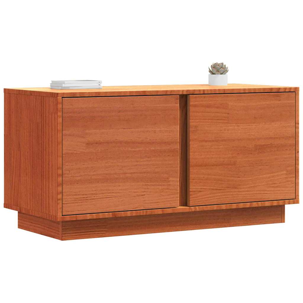 TV-skab Voks brun 80 x 35 x 40,5 cm Massiv fyrretræ