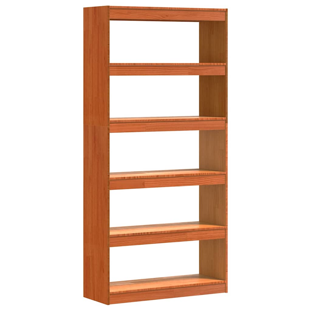 Bogskab Voks brun 80 x 30 x 167,5 cm Massiv fyrretræ