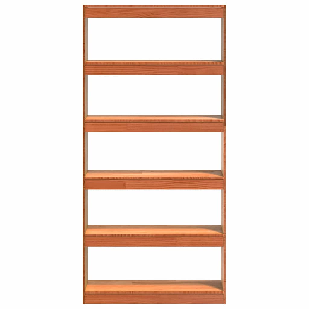 Bogskab Voks brun 80 x 30 x 167,5 cm Massiv fyrretræ