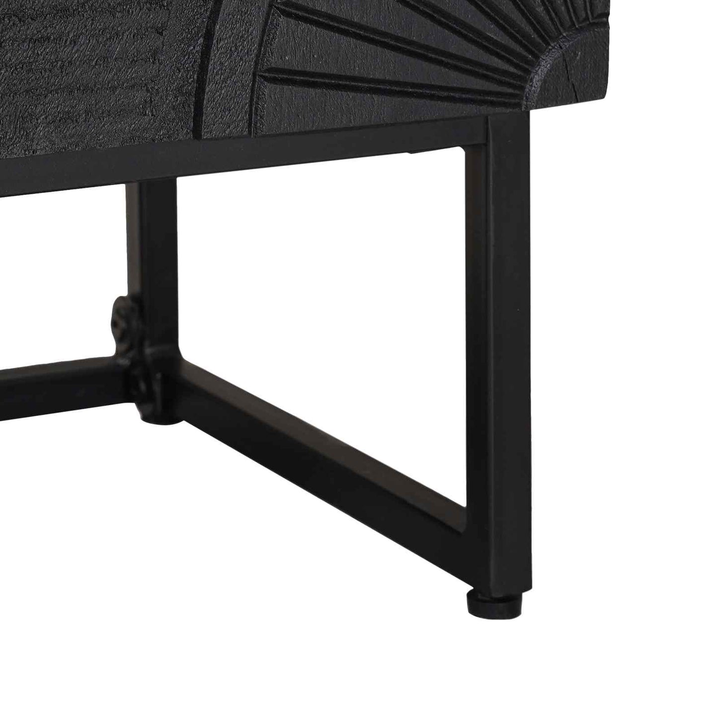 Sideboard Sort 55 x 30 x 70 cm Massivt Mango Træ og Ingeniørtræ