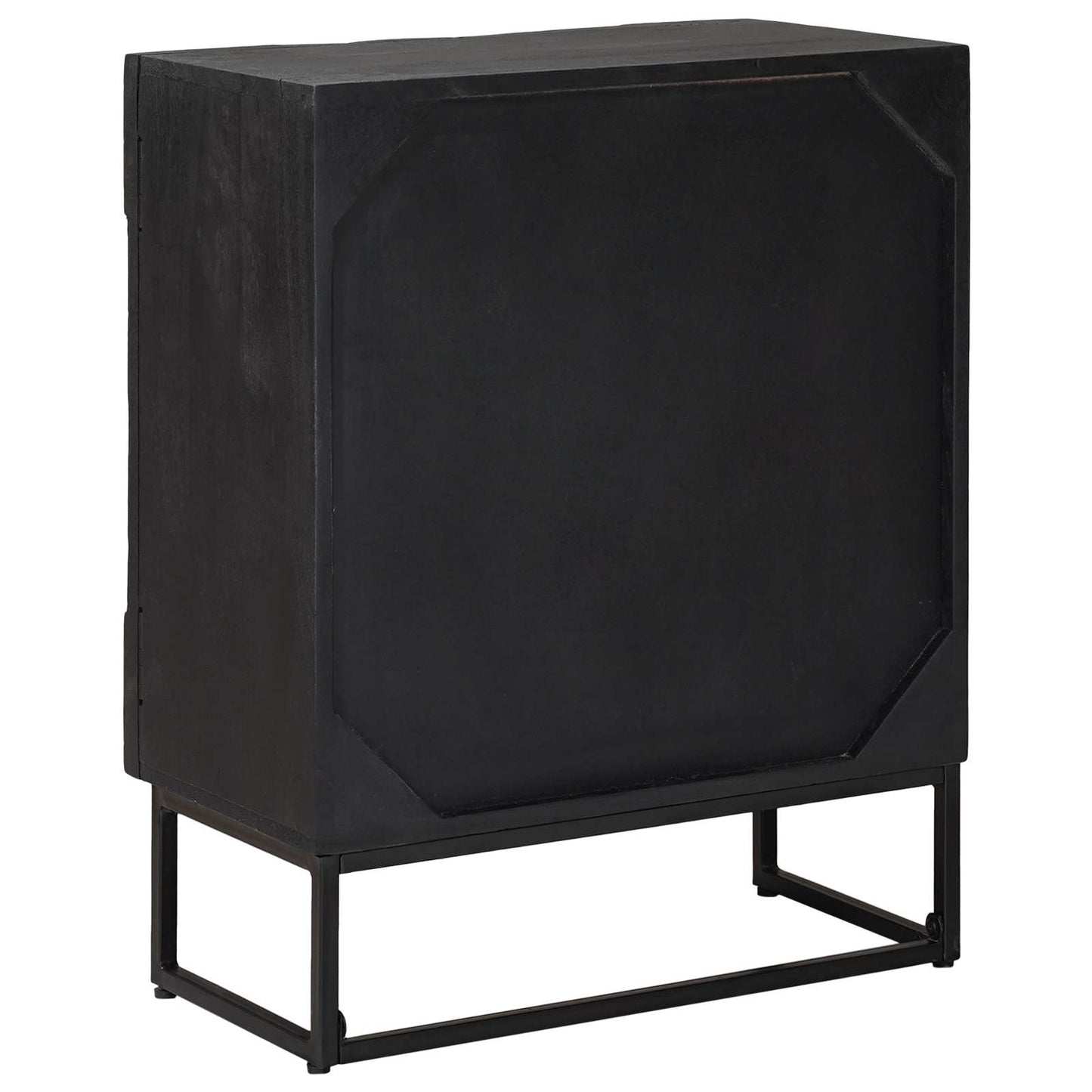 Sideboard Sort 55 x 30 x 70 cm Massivt Mango Træ og Ingeniørtræ
