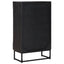 Highboard Sort 55 x 30 x 95 cm Massivt Mango Træ og Ingeniørtræ