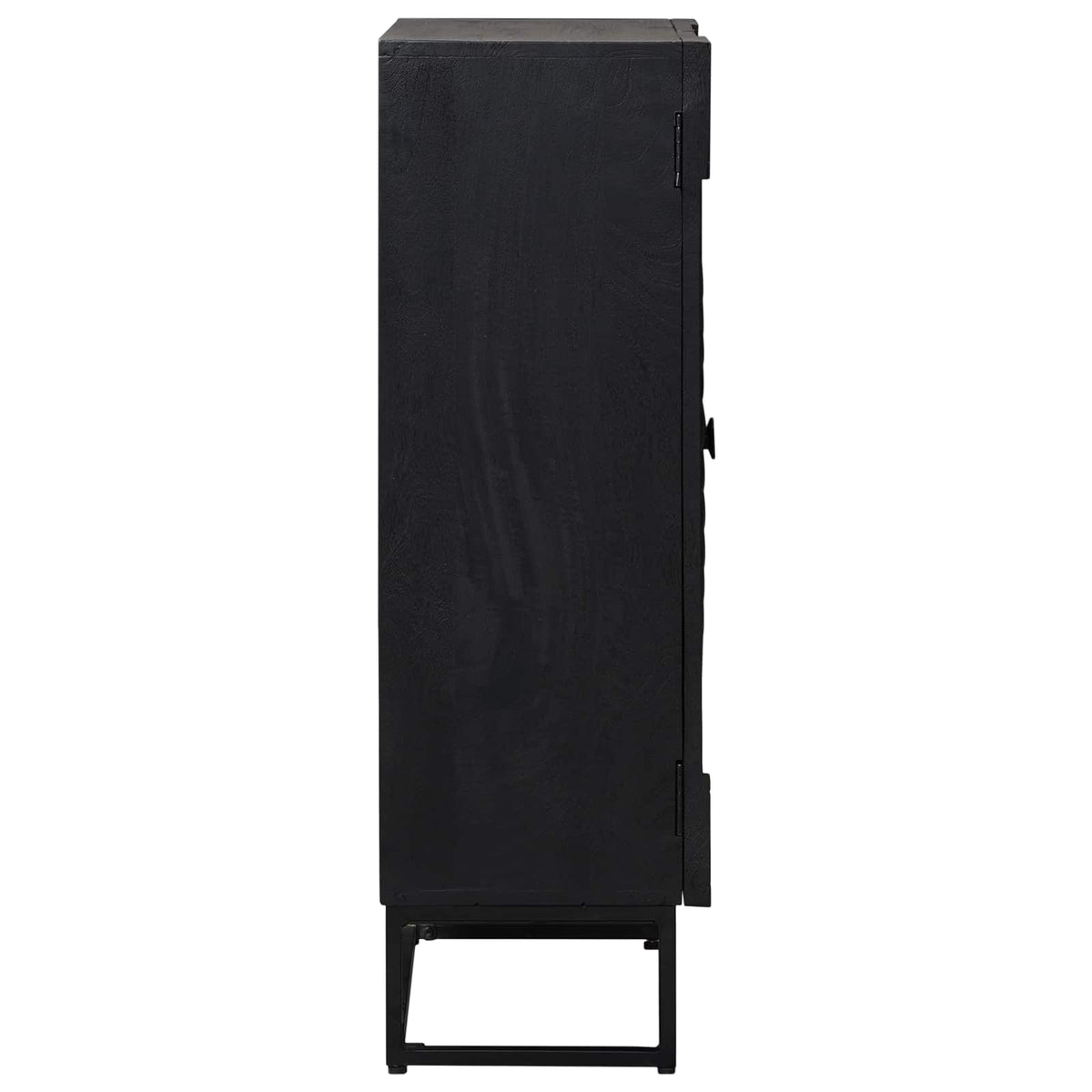 Highboard Sort 55 x 30 x 95 cm Massivt Mango Træ og Ingeniørtræ