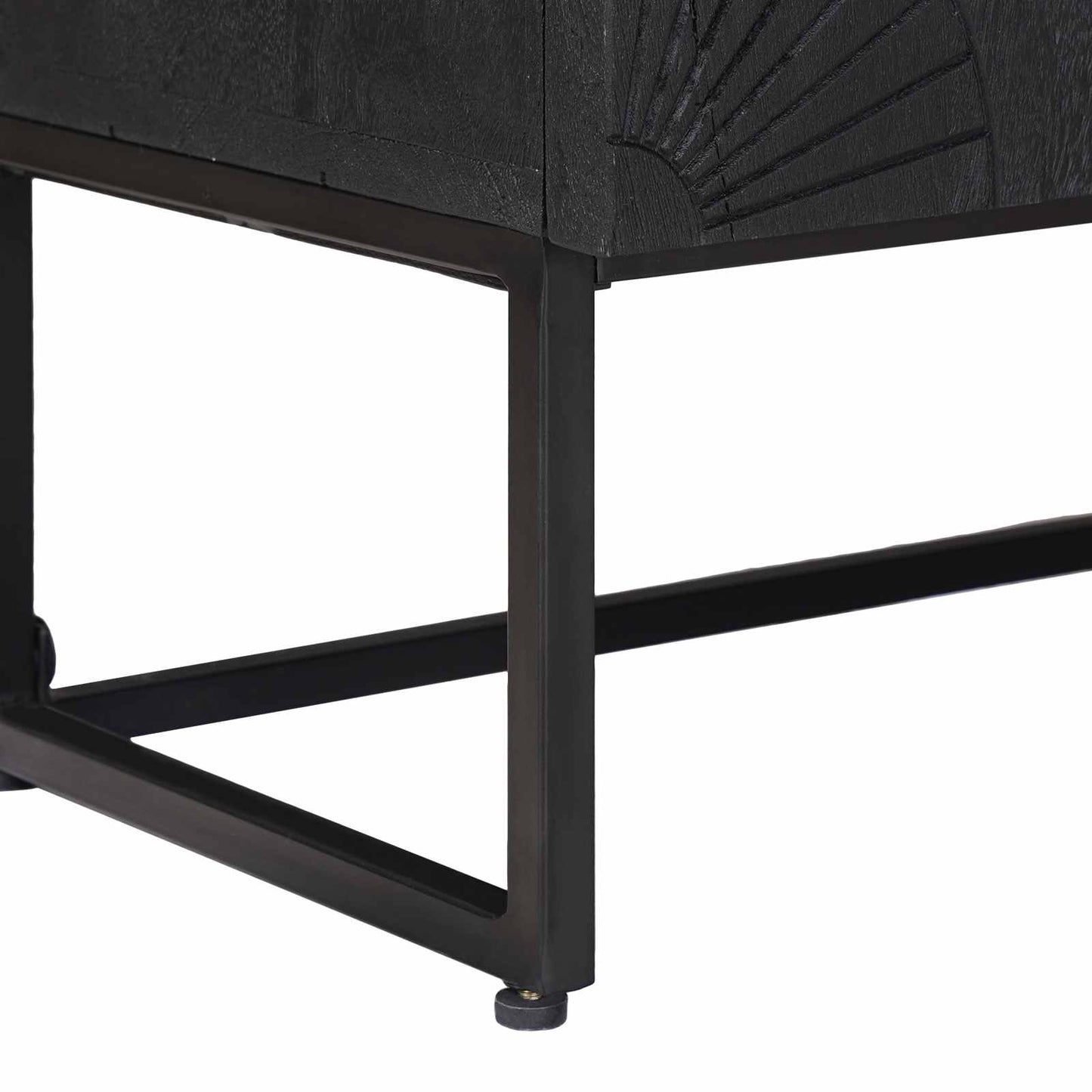 TV-skab Sort 105 x 30 x 54 cm Massivt Mango Træ og Ingeniørtræ