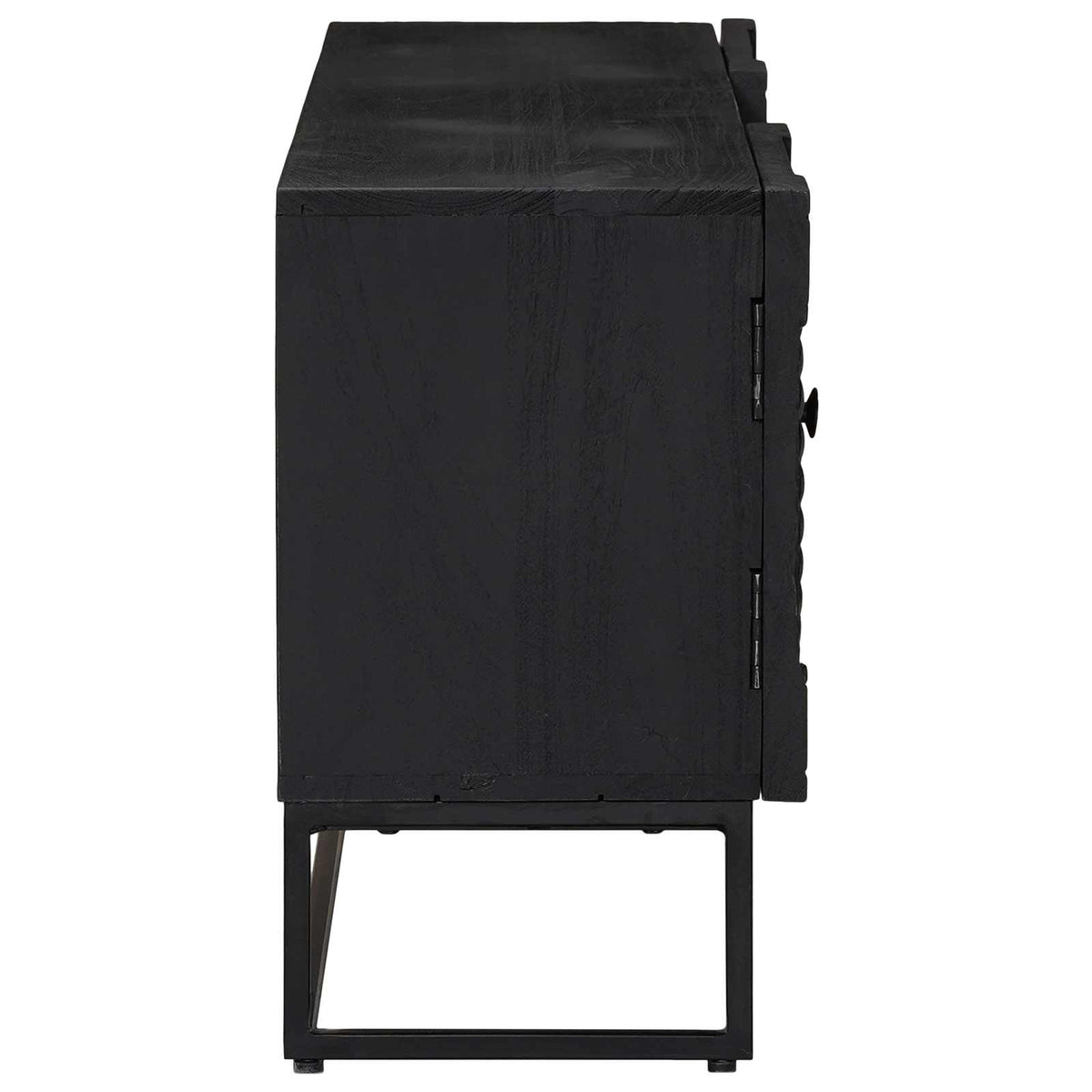 TV-skab Sort 105 x 30 x 54 cm Massivt Mango Træ og Ingeniørtræ