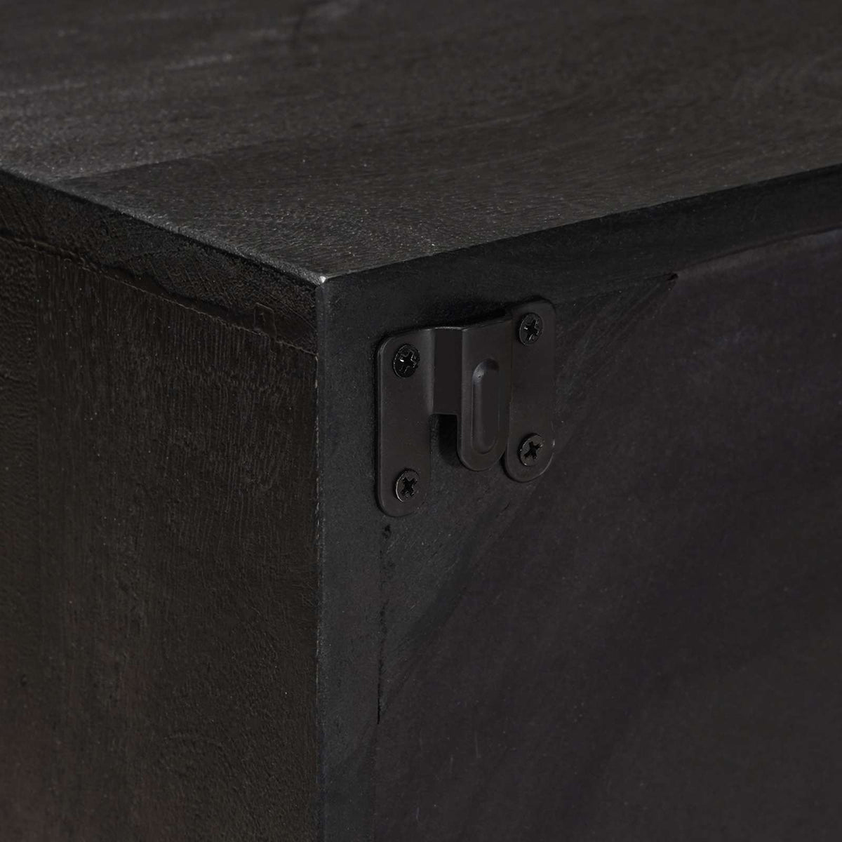 TV-skab Sort 105 x 30 x 35 cm Massivt Mango Træ og Ingeniørtræ